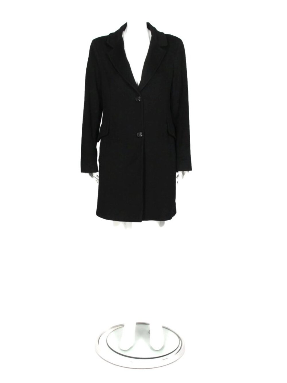 Fleurette Loro Piana Italy Black 100% Wool Womens Coat Size 10 Made in USA /363